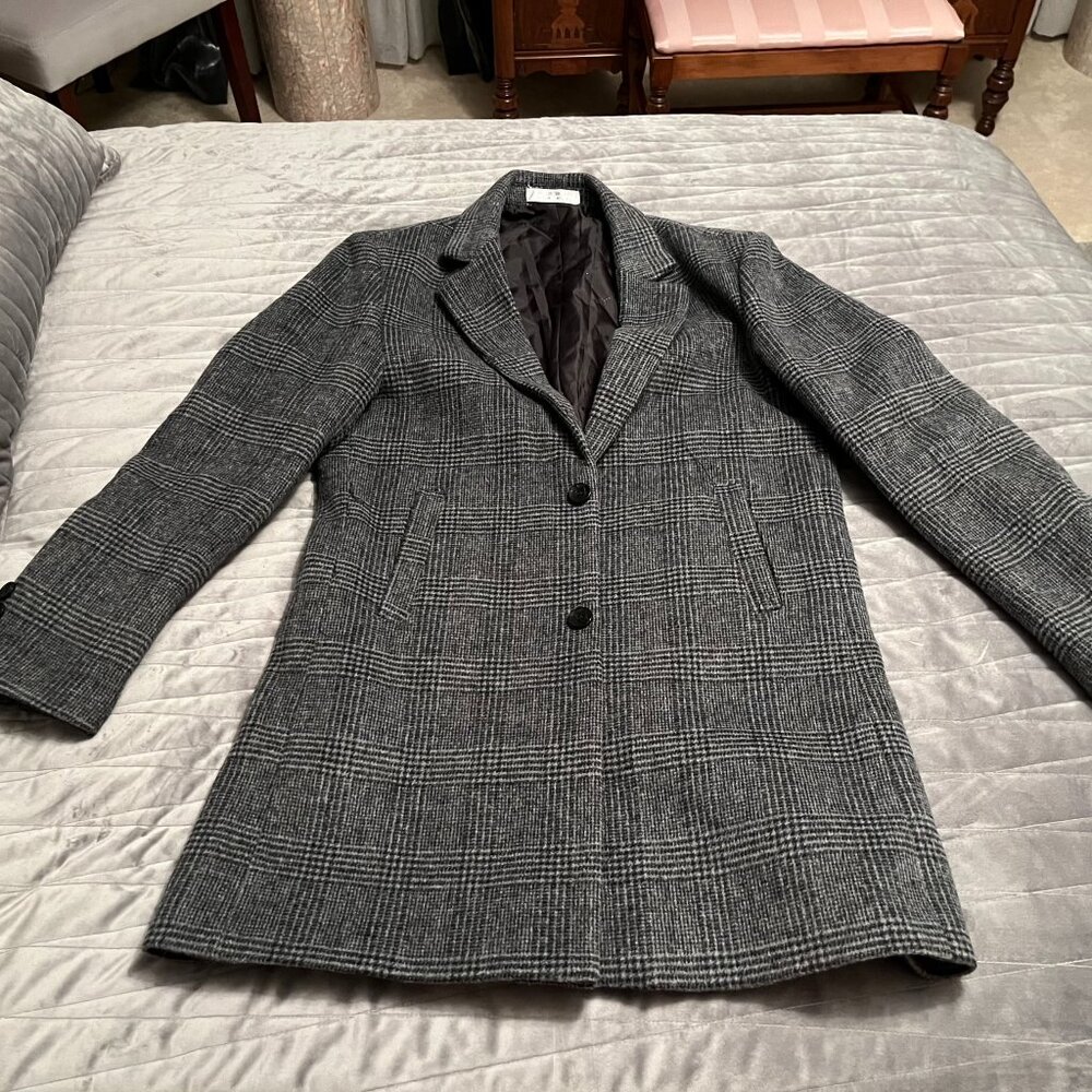 Men's Wool Topcoat - Grey Tweed - Men's Medium